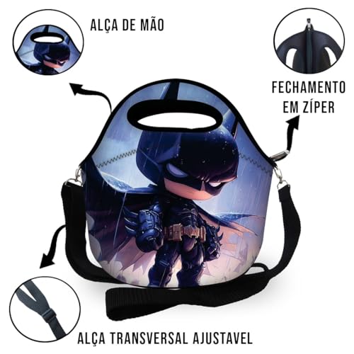 Kit Mochila de Costa Infantil + Lancheira + Estojo Cavaleiro Treva