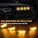 Sylvil 4PCS Car Front Grille Light, Bright Auto LED Grill Lights with Wiring Harness, Waterproof Front Grille Decorative Warning Lamp for F150 F250 F350, Exterior Car Accessories (Black&Yellow)
