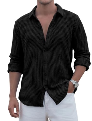 Image of Zombom Men's Textured Casual Shirt | Full Sleeve Button-Down Shirt for Men | Lightweight Soft Poly Cotton Regular Fit