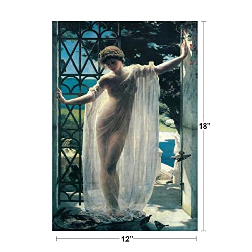 John Reinhard Weguelin Lesbia Poster 1878 Neo Classical Oil On Canvas Painting Women In Sheer Fabric Cool Wall Decor Art Print Poster 12X18 #TOP4
