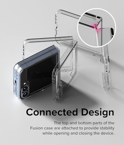 Image of Ringke Fusion Compatible with Samsung Galaxy Z Flip 6 and Z Flip 7 FE Case Back Cover Transparent Non-Slip Hard PC Shockproof TPU Bumper Protective Phone Case - Clear