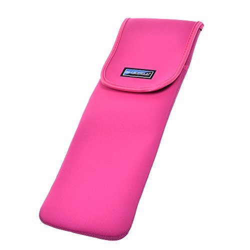 BCP Hot Pink Color Water-resistant Neoprene Curling Iron Holder Flat Iron Curling Wand Travel Cover Case Bag Pouch(Large Size)