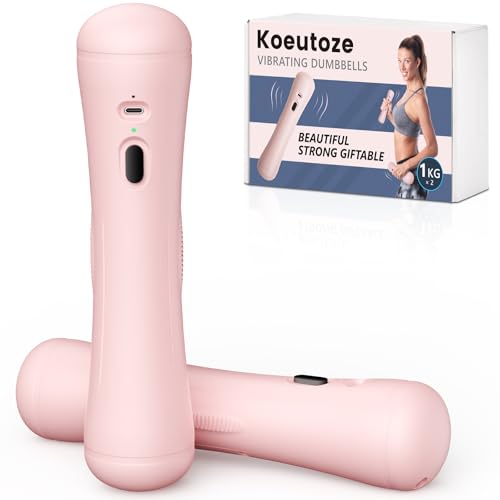 Koeutoze 2PCS Hanteln Set für Frauen 1kg mit Elektrischer Massagefunktion, Kleine Hanteln für Zuhause, Kurzhantelset mit 2x 1kg Gewichte, Vielseitig für starke Arme und effektives Training