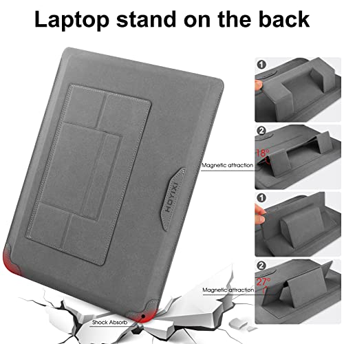 HoYiXi 15 16 Inch Laptop Sleeve Case Leather Bag for MacBook Pro 16 2021 & 2019/ASUS Vivobook 15/HUAWEI MateBook D15/HP 15.6" PC/MacBook Pro 15/Surface Laptop 3/Dell Inspiron 15/Lenovo IdeaPad - Image 3