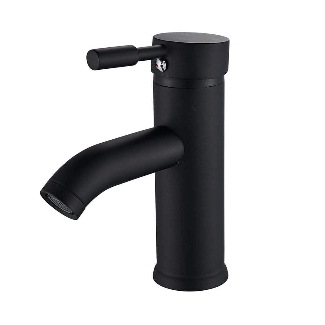 Robinet d'évier noir et doré mitigeur moderne pour rénover une salle de bain ou une cuisine