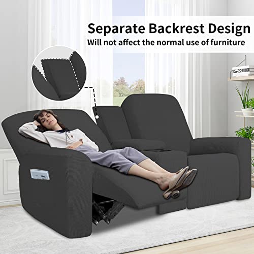Image of Easy-Going 1 Piece Reclining Loveseat with Middle Console Slipcover