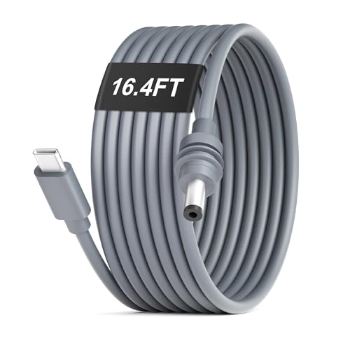 ADINEL Starlink Mini USB C to DC Power Cable 16.4 FT/5 M Starlink Mini Cable 100W USB Type-C Input to DC Barrel Jack Charging Cord Waterproof Work with 100W+ PD Source 18AWG