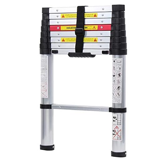 WolfWise 8.5FT Newly Aluminum Telescopic Ladder, 330lbs Max Capacity