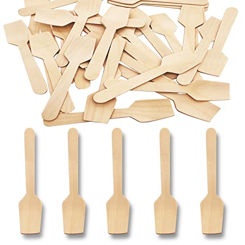 Mini Wooden Spoons, 200 Pcs 4 Inch Disposable Wooden Dessert