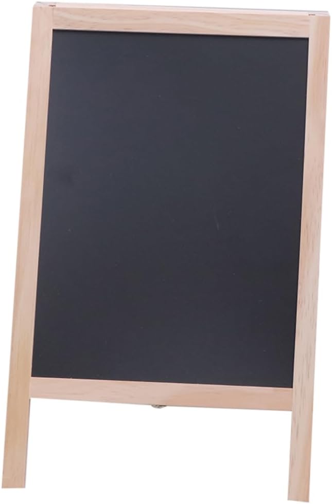 Double-Sided Wooden Stand Chalkboard Versatile Message Board for Bar Counter Boy Girl Drawing and Signage Display Easy to Write Wipe for Events