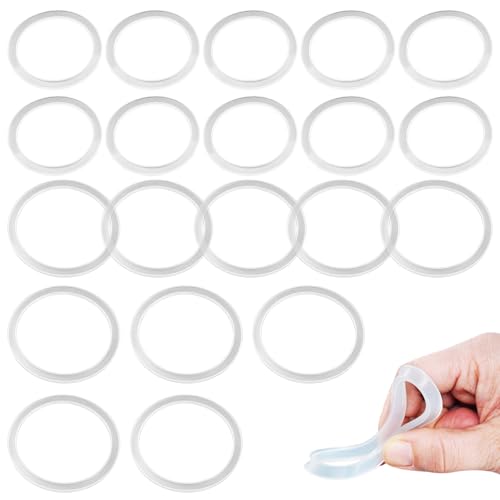 1Set/20Pack ，10pcs 70mm Regular and 10pcs 86mm Wide Mouth Silicone Sealing Rings Set, Reusable Leak-Proof Gaskets for Mason Jar Lids, Translucent