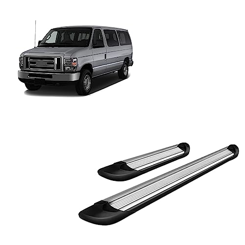 Eslaboneras Black Horse Plata para Ford E-150 02-14 miniatura 1