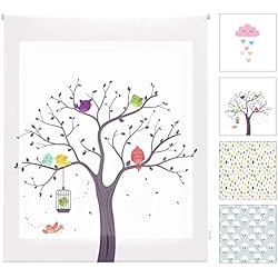 Estores Infantiles Originales Blindecor Digital Infantil | Estor Enrollable Translúcido con Estampado Impresión Digital | Modelo Birds | 170 x 180 cm (ancho por alto) Tamaño de la Tela 167 x 175 cm | Estores para Ventanas