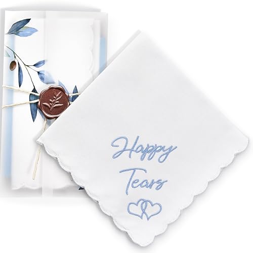 Image of Mother Of The Bride Gifts Something Blue For Bride On Wedding Day Handkerchief