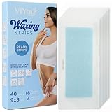 Body Wax Strips Hair Removal for Women 40 Count: Shave Waxing Strips Dual Sides & 4 Calming Oil Wipes - Face, Legs, Arms, Bikini, Chest, Hypoallergenic Brazilian Waxing Kit At Home for All Skin Types