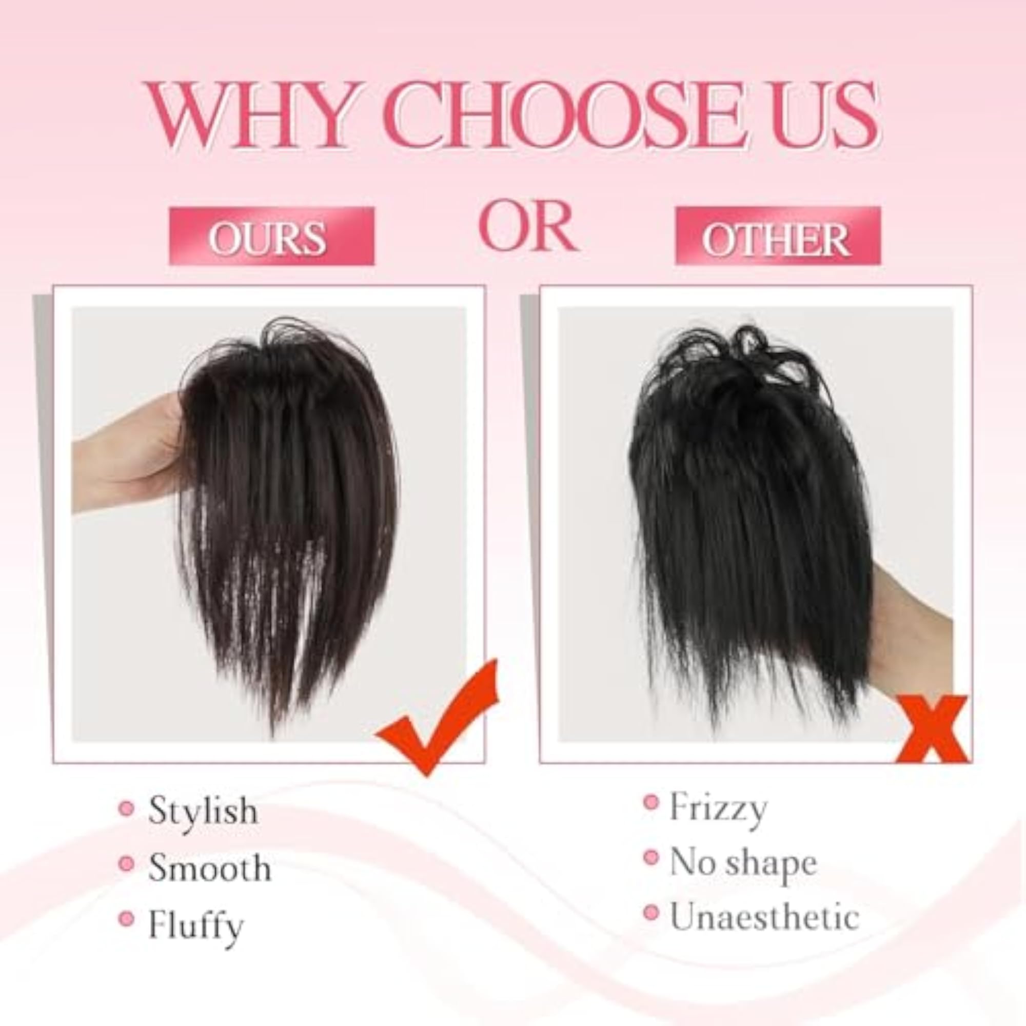 Women's Straight Short Claw Clip Messy Bun Hair Piece