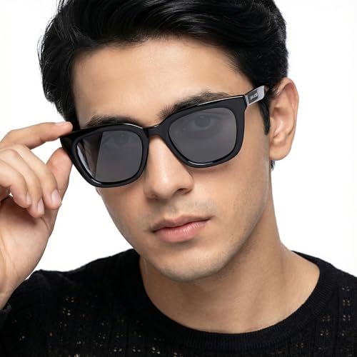 Image of John Jacobs | Full Rim Cat Eye Stylish & Premium UV Protected Sunglasses | Acetate Lines | Polarized and 100% UV Protected | Women | Extra Wide | JJ S17340
