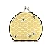 Honey Bees on Seamless Yellow Honeycomb Hexagons Texture Compact Makeup Mirror, Twin-Sided Cosmetic Mirror with 2 x 1x Magnification, Buckle Folding Mini Pocket Portable Hand Mirror