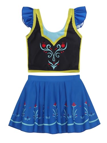 Image of WonderBabe Toddler Girls 2 Piece Tankini Bathing Suits Princess Summer Rash Guard Swimwear
