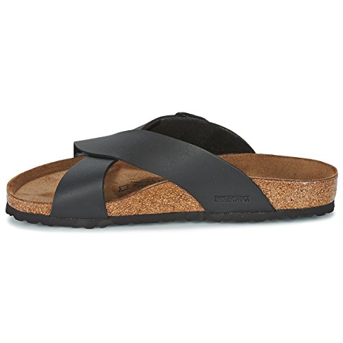 Birkenstock TUNIS, Sandales Bout ouvert Homme, Noir (Noir Noir), 41 EU Ouvert