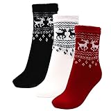 American Mammoth 3 Pairs Cozy Cabin Socks for Women - Aloe Infused Fuzzy Fluffy Comfortable Socks