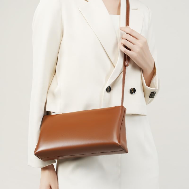 Genuine Leather Underarm Handbag For Women Shoulder & Crossbody Bag with Adjustable Strap (Black,11" L x 2.4" D x 5.1" H)4