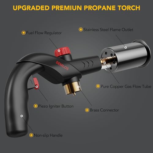 Image of Semlos Propane Torch, Refillable Metal Large Propane Torch Gun