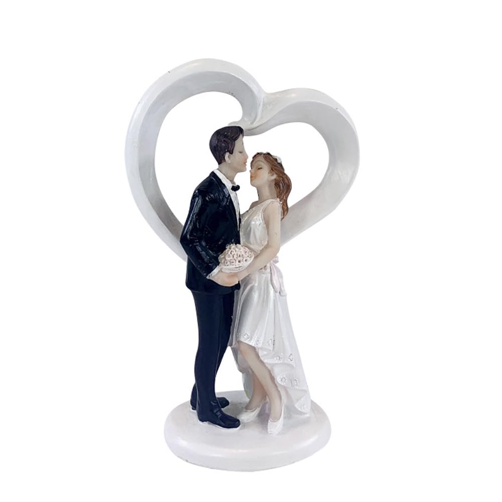 Totelux Wedding Bride and Groom Cake Topper Figurine Ornament Resin Cake Topper for Bride Shower Engagement Anniversary Celebration Wedding Valentines