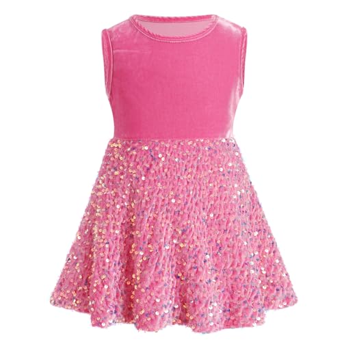 Toddler Baby Girls' Velvet Sequin Sleeveless Dress Autumn Winter Christmas Gown Dresses
