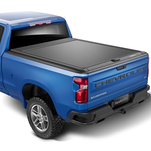 Image of Flowkottu Retractable Tonneau Cover Fit Chevy Silverado Sierra Truck Bed