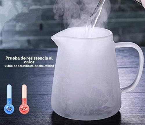 Té de vidrio de borosilicato tetera con colador de 550 ml transparente para té suelto 5