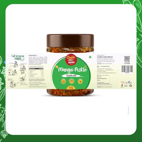 Image of Chakh Kar Dekho Mango Pickle 400g | Traditional Homemade Aam Ka Achar | Tangy & Spicy Indian Pickle | Made with Natural Ingredients & Authentic Flavours