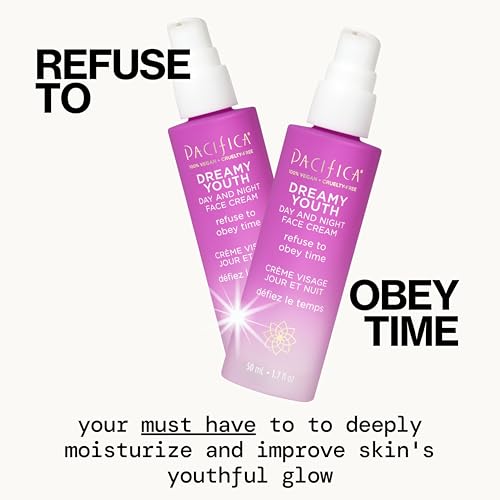 Pacifica Face Moisturizer Lotion - Dreamy Youth Day & Night Face Cream, Daily Skincare, Grapeseed Oil, Peptides, Hydrating, Facial Lotion, Skincare, For Dry Skin, Vegan, 1.7 fl oz (1 Count) - Thumbnail 2