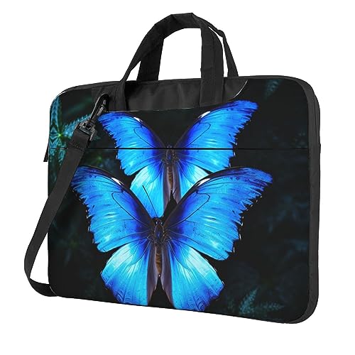 Sac ordinateur portable papillon bleu grand format pour le bureau et les cours