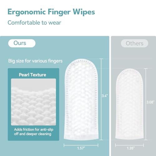 Image of No Pawblems Dog Ear Wipes Finger, Dog Ear Cleaner, 50 Pcs (Coconut Scent)