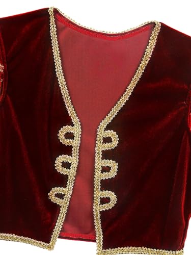 Kids Boys Arabian Prince Vest Open Front Waistcoat Top Carnival Party Fancy Dress-up4