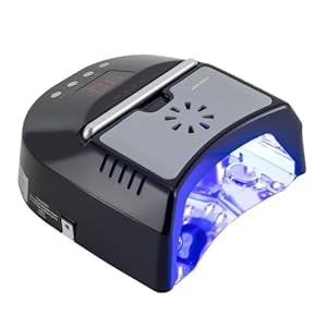 Professional UV Led Nail Lamp Cordless 72W UV Lights for Gel Nails with Fan Rechargeable Nail Dryer 3 Timer Setting & Smart Sensor Nail Dryer Curing Lamp for Salon Home Nail Art (Black)