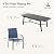 HERA'S HOUSE Extendable Patio Table and Chairs Set for 8, 9 Pieces Outdoor Dining Set, Rectangular Metal Dining Table with 8 x Chairs for Deck Lawn Garden Porch, Blue
