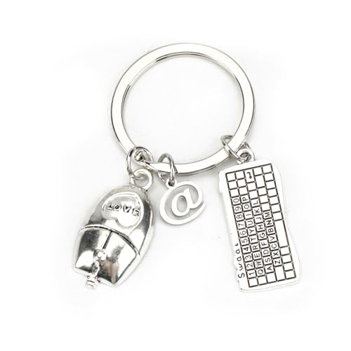 Llavero creativo de ingeniero informático con colgante de mouse, amistad, buena amiga, novia, regalos de viaje para mujeres, accesorios únicos de cumpleaños y vacaciones para mujer, plata, S