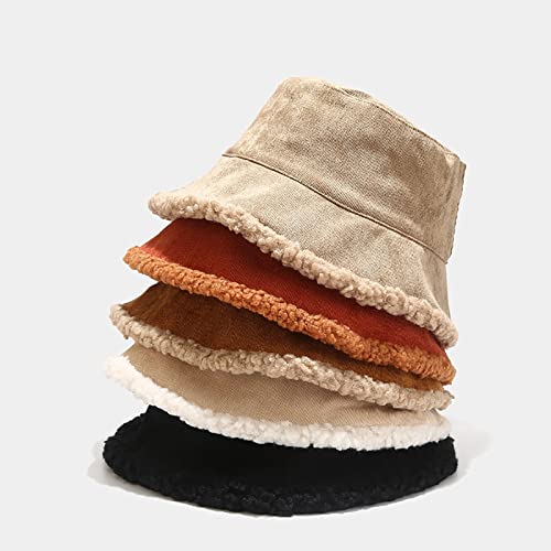 Miashui Floppy Hat Kids Women Winter Spring Hat Solid Color Fashion Corduroy Warm Hat Fisherman Hat Knit Bucket Hat #TOP2