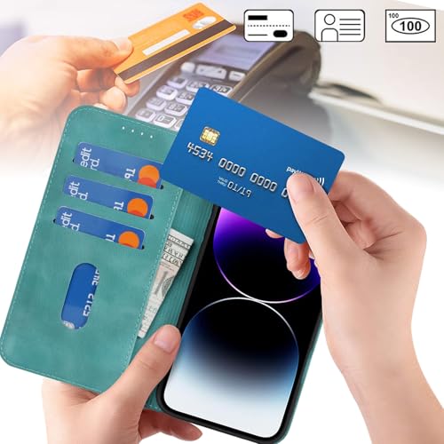 Jaorty Wallet Case for iPhone 14 Pro Max with Card Holder,Matte Cyan - image 2
