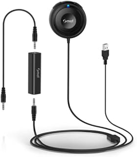 Bluetooth 5.0 Car Kit, AUX Bluetooth Adapter for Car with Ground Loop Noise Isolator for Handsfree Calls and Music Streaming,Voice Assistant,Car Bluetooth Adapter for Car/Home Stereo