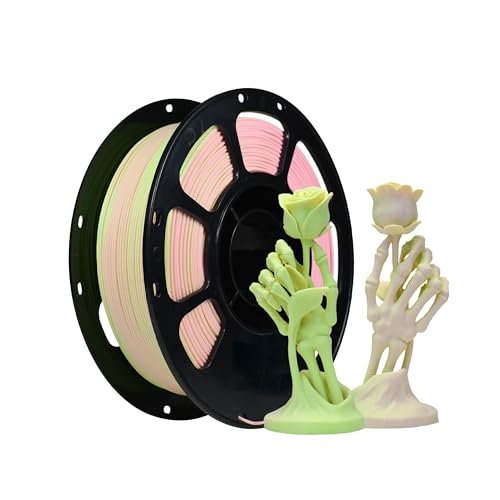 iBOSS Dual Color Matte PLA+ 3D Printer Filament 1.75mm 2 in 1 Coextrusion 1KG Spool (2.2lbs) Multicolor PLA Plus with Smooth Matte Finish for FDM 3D Printers-Pink Green