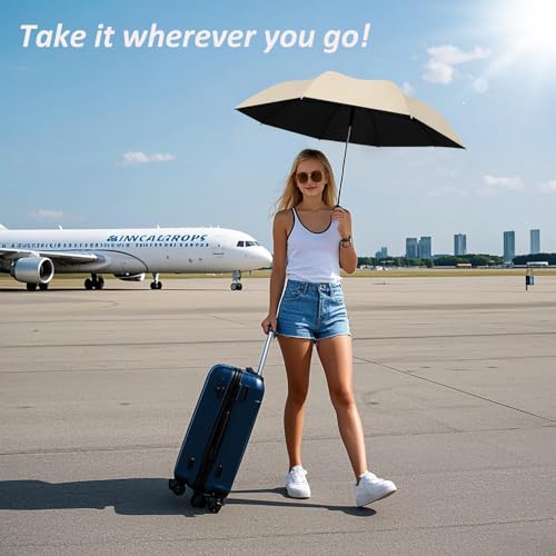 Image of BAODINI Travel Mini Umbrella for Purse with Case-Small Compact UV Umbrella Protection Sun-Lightweight Tiny Pocket Umbrella with Case for Women, Girls