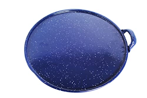 Imusa Round Enamel Comal with Metal Handle 11 Inch, Blue