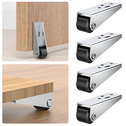 Lot de 4 roulettes pivotantes caoutchouc roue directionnelle clôture et meubles