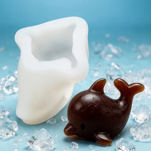 Molde de silicona flexible con diseño de delfines miniatura 3