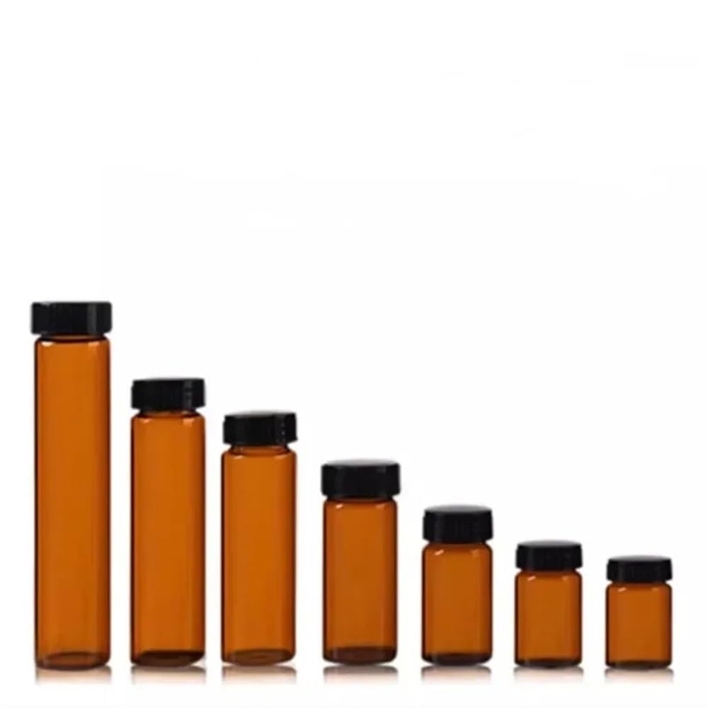 Équipements et fournitures de laboratoire Flacon d'échantillon en verre brun transparent de 3 à 50 ml, vis, avec bouchon plastique et tampon PE, équipement laboratoire