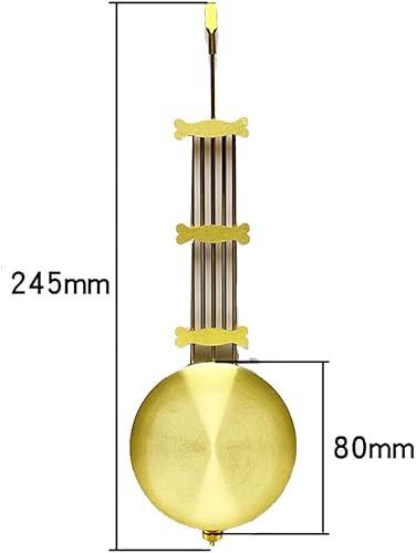 Miniatura 2 de Reloj de pared de péndulo con movimiento retro de cuarzo, péndulo oscilante, accesorios de repuesto, péndulo silencioso de aluminio para sala de