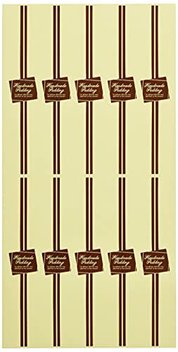 cotta 71659 Obi Stickers for Pudding, Square, Brown, Dark Brown, Cream, 1.1 x 6.3 inches (2.8 x 16 cm), Pack of 100